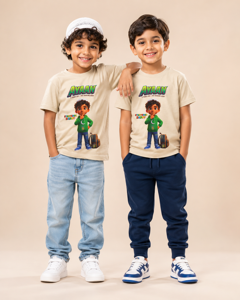 AYAAN-Little Lantern League Kids Tee — Calm Superhero Name Shirt