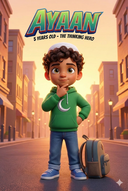 Ayaan, age 5, the thinking hero of The Little Lantern League