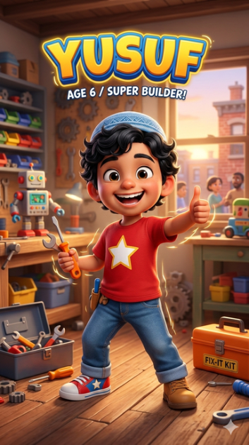 Yusuf, age 6, the super builder of The Little Lantern League